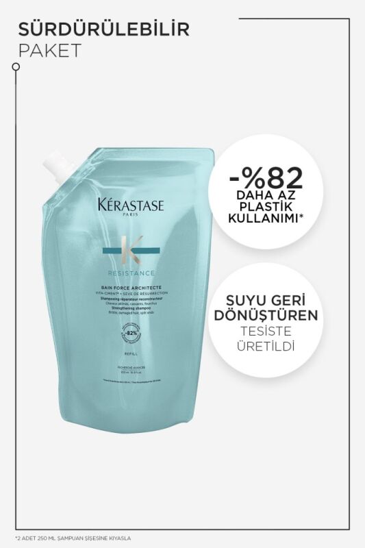 Kerastase Resistance Bain Force Architecte Zayıf Ve Yıpranmış Saçlar Için Onarıcı Şampuan 500 ml - 5