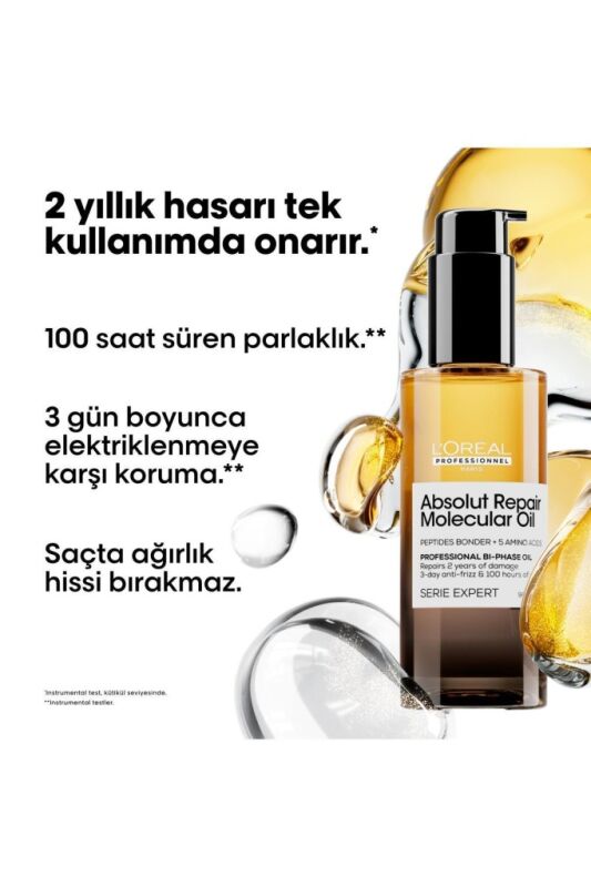 Serie Expert Absolut Repair Molecular Çift Fazlı Profesyonel Bakım Yağı 90 ml - 3