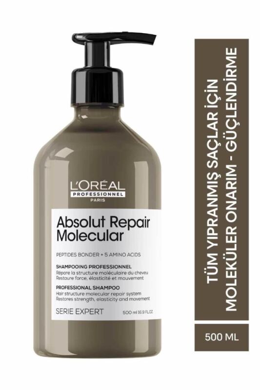 Serie Expert Absolut Repair Molecular Tüm Yıpranmış Saçlar İçin Arındırıcı Şampuan 500 ml - 1