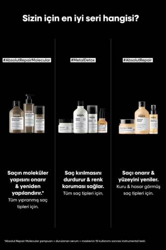 Serie Expert Absolut Repair Molecular Tüm Yıpranmış Saçlar İçin Durulanmayan Maske 100 ml - 6