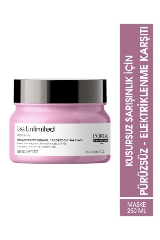 Serie Expert Liss Unlimited Elektriklenme Karşıtı Ve Yoğun Yumuşaklık Veren Maske 250 Ml - 1