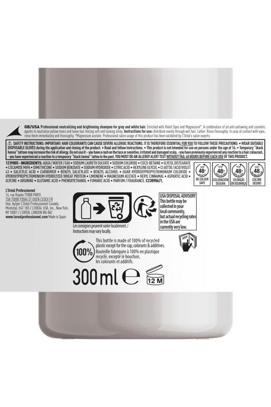 Serie Expert Silver Çok Açık Sarı, Gri Ve Beyaz Saçlar Için Renk Dengeleyici Mor Şampuanı 300 Ml - 4