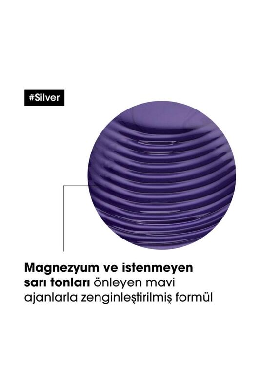 Serie Expert Silver Çok Açık Sarı, Gri Ve Beyaz Saçlar Için Renk Dengeleyici Mor Şampuanı 300 Ml - 7