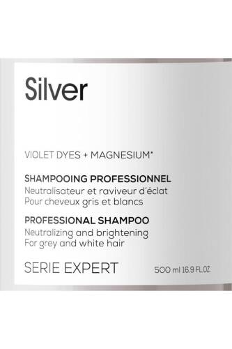 Serie Expert Silver Çok Açık Sarı Gri ve Beyaz Saçlar İçin Renk Dengeleyici Mor Şampuanı 500 ml - 5