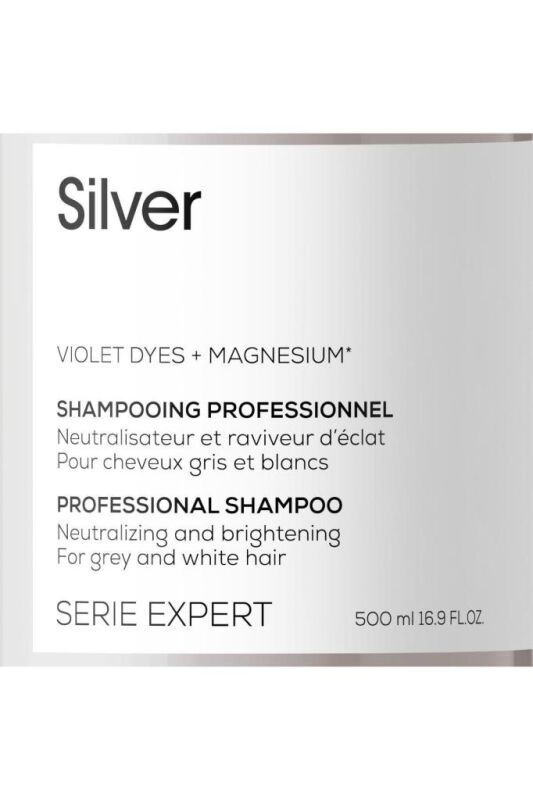 Serie Expert Silver Çok Açık Sarı Gri ve Beyaz Saçlar İçin Renk Dengeleyici Mor Şampuanı 500 ml - 5