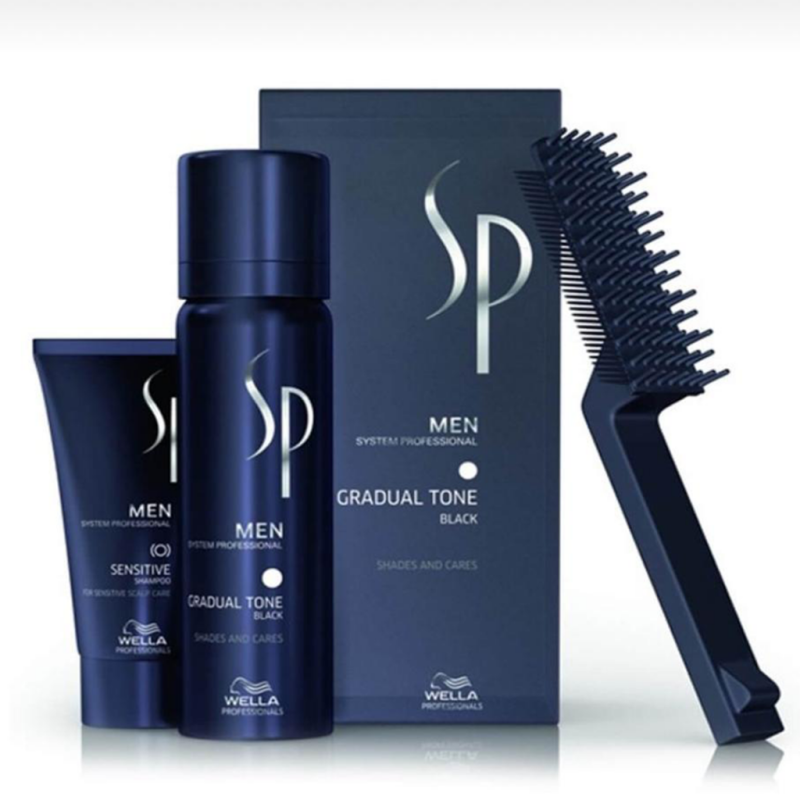 Wella SP Men Gradual Tone Pigment Mousse Beyaz Saç Kapatıcı Siyah - 1